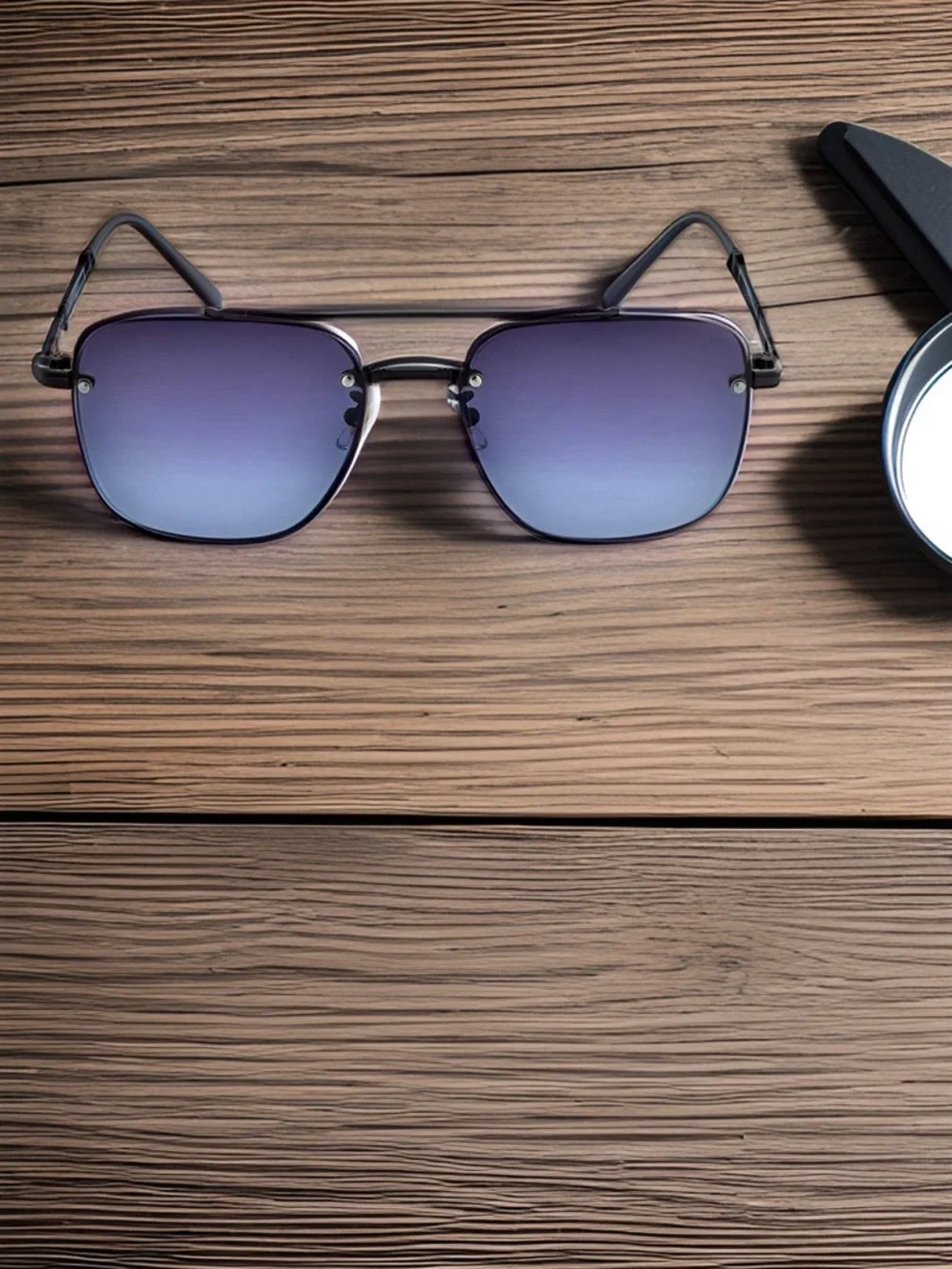 Men’s Elegant and Refined Anti-UV Sunglasses with Metal Frame.